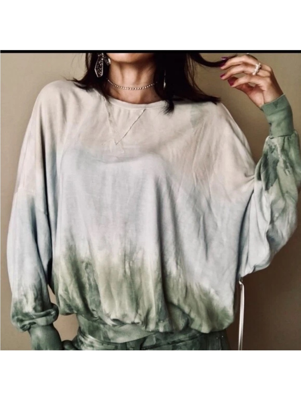 Young Fabulous & Broke Green Ombre Tie-Dye Oversized Sweatshirt